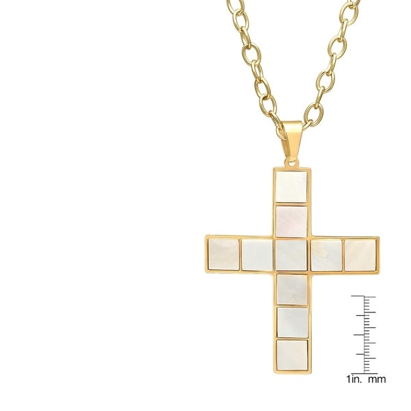 mother of pearl cross pendant