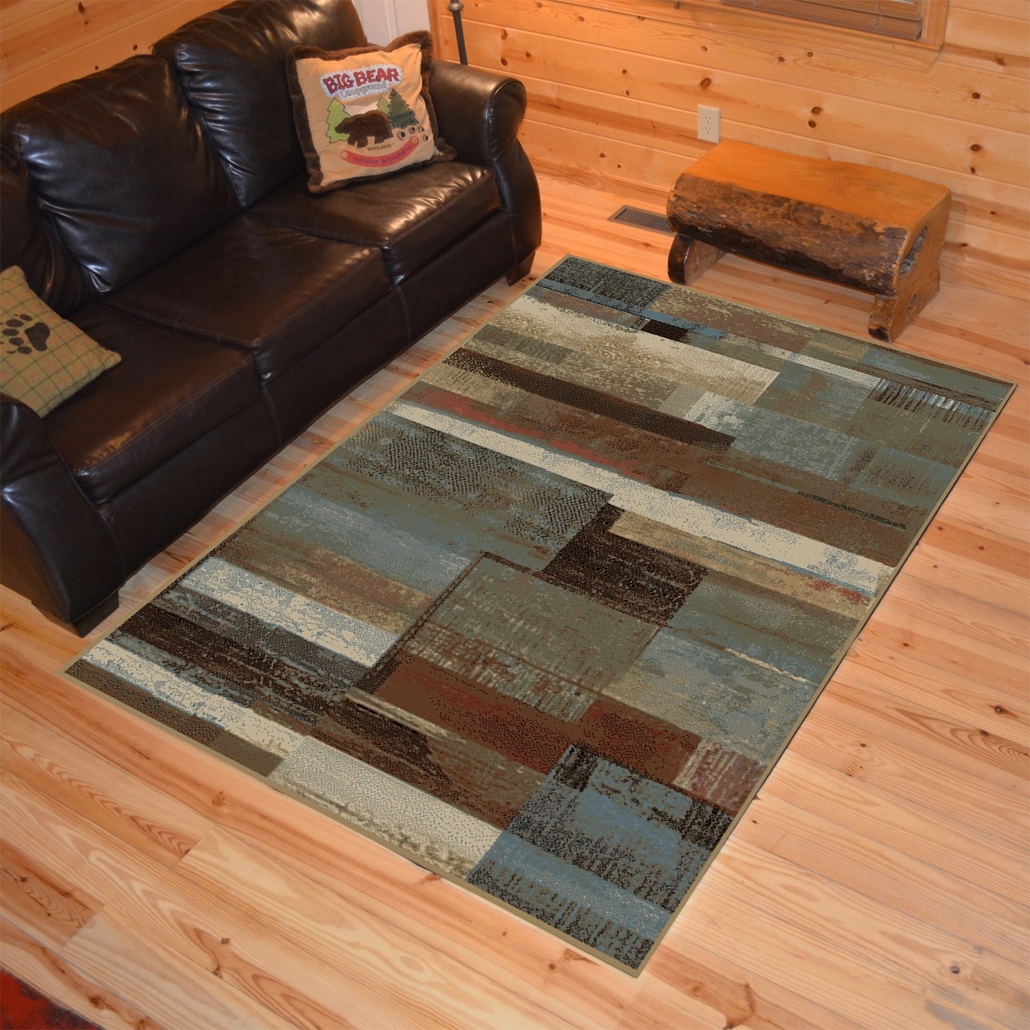 Rustic Lodge Plank Multi Area Rug 5 3 X7 X 7 Rustic Lodge Plank Multi Area Rug