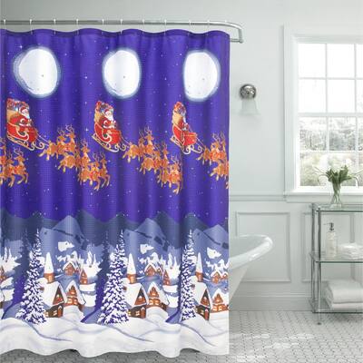 Christmas Santa Textured Shower Curtain