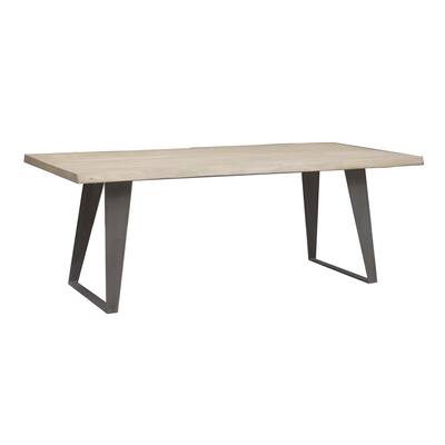 Caribou Dane Denton Rustic Natural Wood-top Dining Table with Industrial Patina Iron Base - Brown