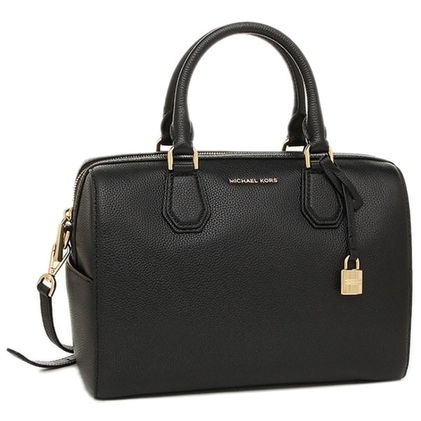 Shop Michael Kors Mercer Medium Leather Duffle Bag - Black - 30H6GM9U2L ...