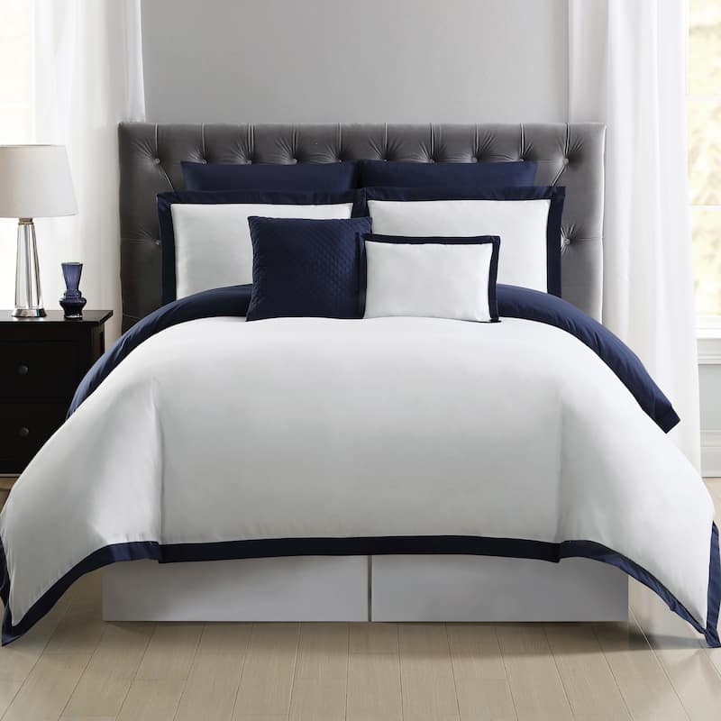 Truly Soft Everyday Hotel Border 7-piece Duvet Cover Set