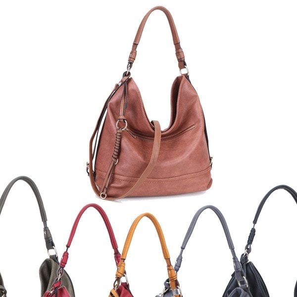 Dasein Lightweight Soft Water Wash Hobo Handbag - 19"W x 17"H x 6"D