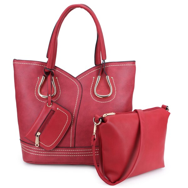 Shop Dasein Stylish Casual Tote Bag with Matching Pouch/Accessory Bag