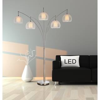 5 Lights Dimmer Switch Floor Lamps Online At Artiva Usa Zucca 89 5 Arch Brushed Steel Led Floor Lamp W Dimmer