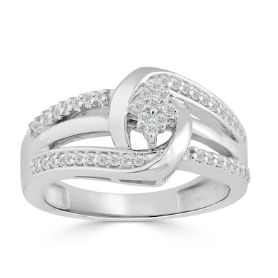 Auriya 1/4ctw Round Swirl Diamond Engagement Ring 14k Gold