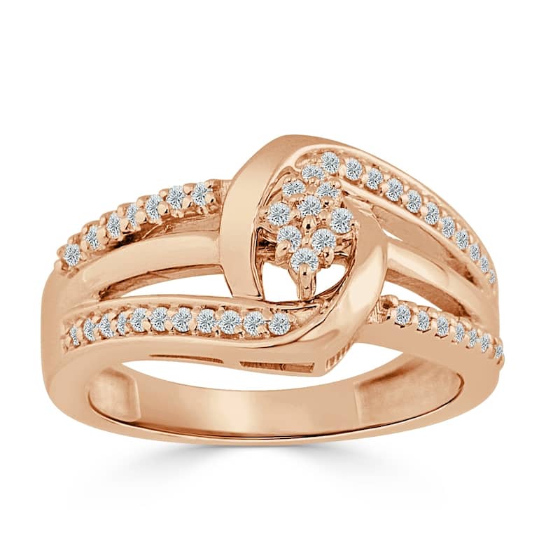 Auriya 1/4ctw Round Swirl Diamond Engagement Ring 14k Gold