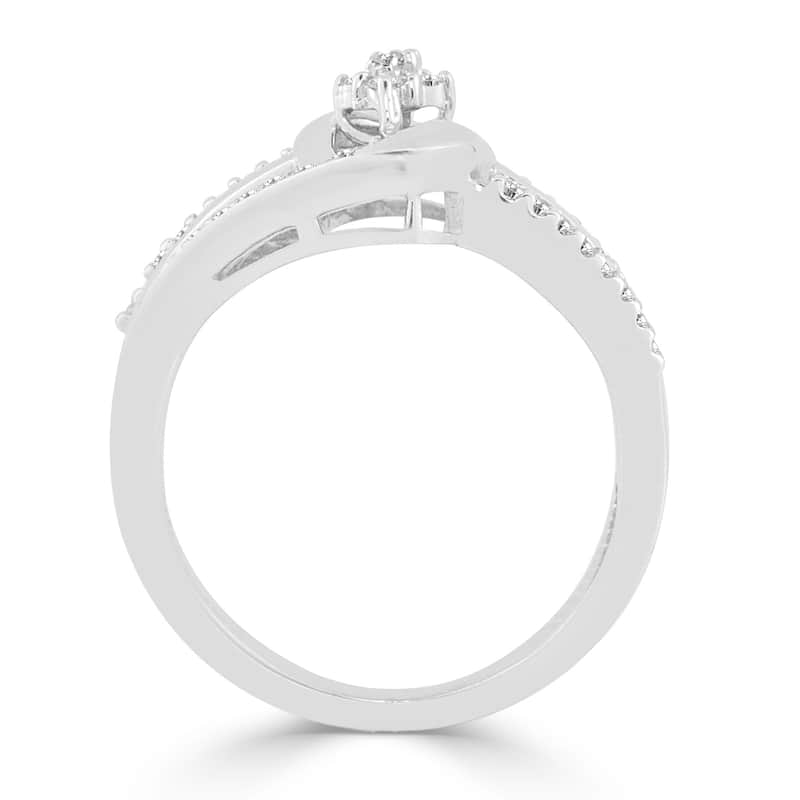 Auriya 1/4ctw Round Swirl Diamond Engagement Ring 14k Gold