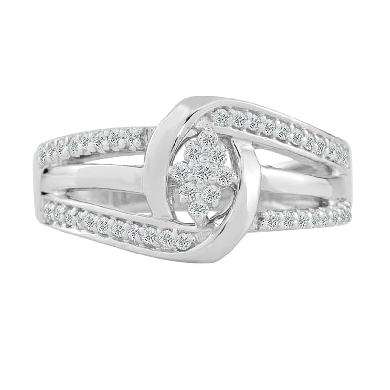 Auriya 1/4ctw Round Swirl Diamond Engagement Ring 14k Gold