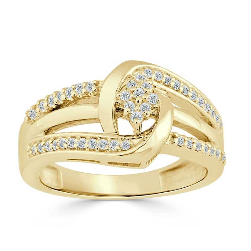 Auriya 1/4ctw Round Swirl Diamond Engagement Ring 14k Gold