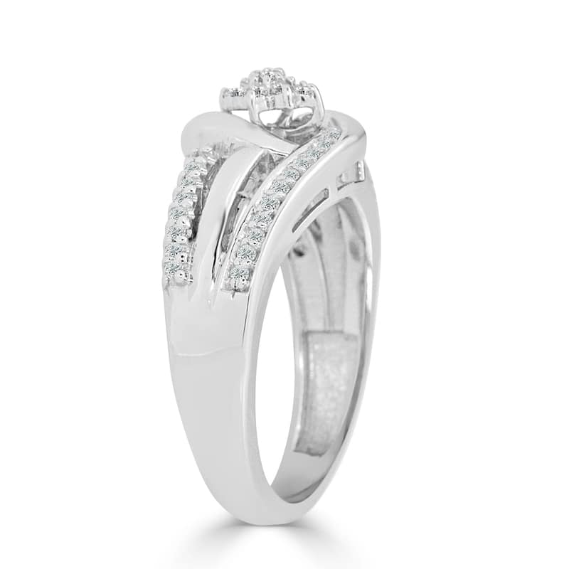 Auriya 1/4ctw Round Swirl Diamond Engagement Ring 14k Gold