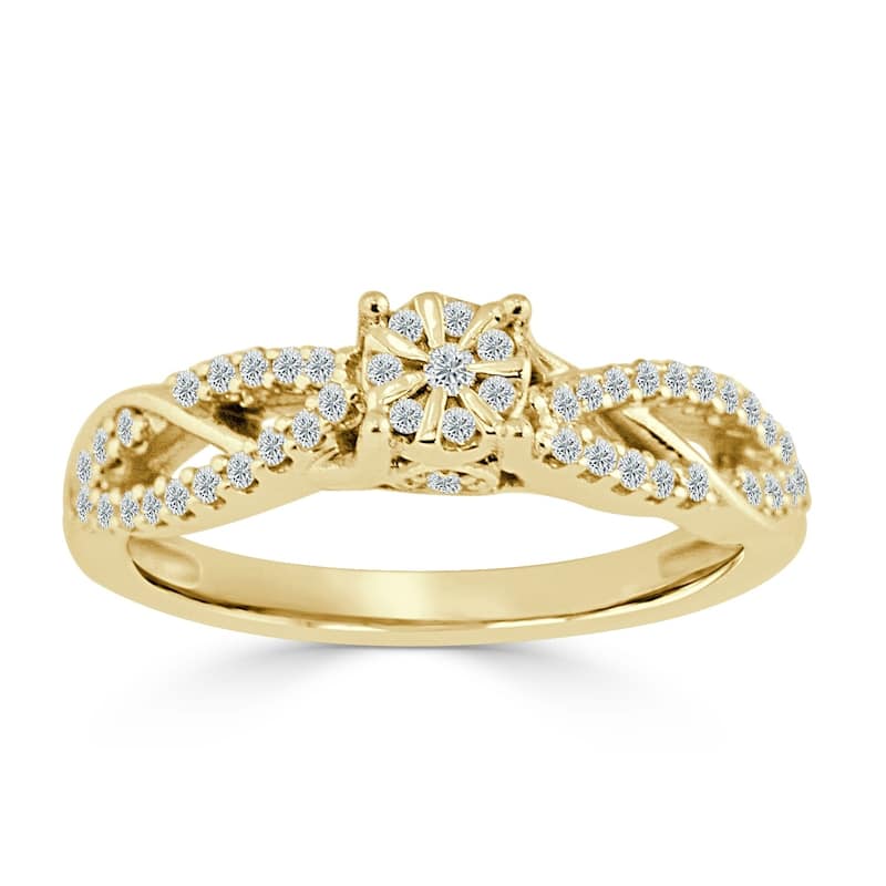Auriya 1/2ctw Round Swirl Diamond Engagement Ring 14k Gold