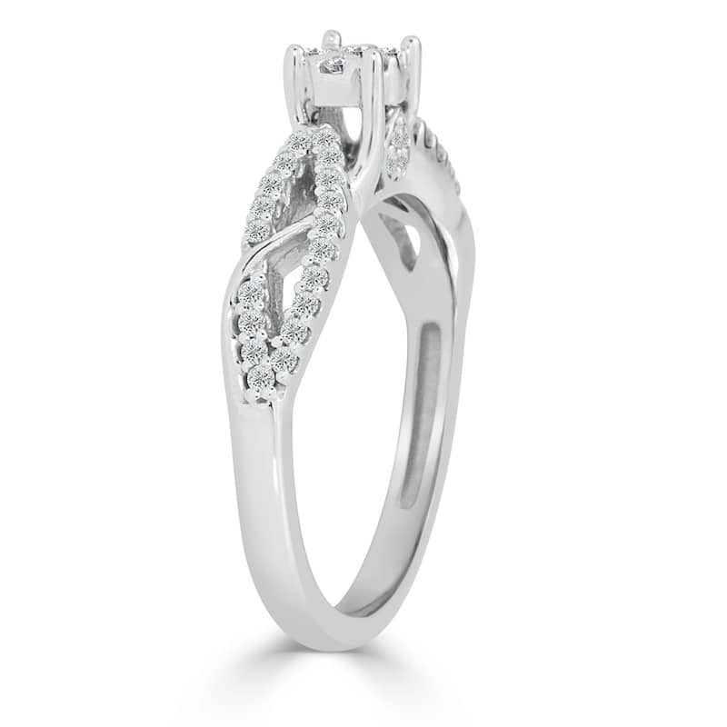 Auriya 1/2ctw Round Swirl Diamond Engagement Ring 14k Gold