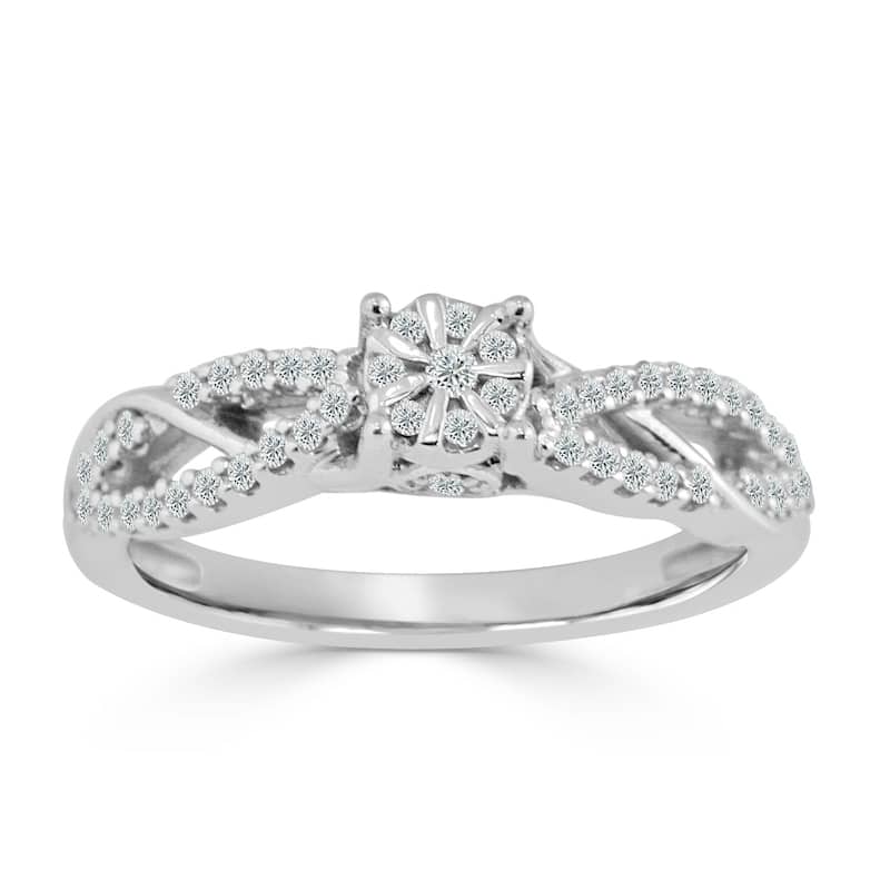 Auriya 1/2ctw Round Swirl Diamond Engagement Ring 14k Gold