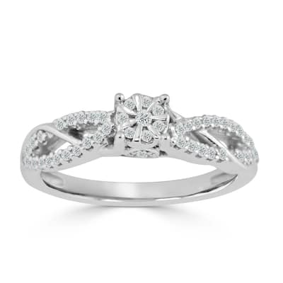 Auriya 1/2ctw Round Swirl Diamond Engagement Ring 14k Gold