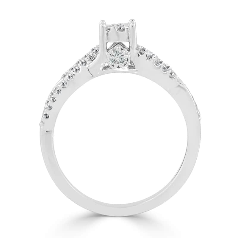 Auriya 1/2ctw Round Swirl Diamond Engagement Ring 14k Gold