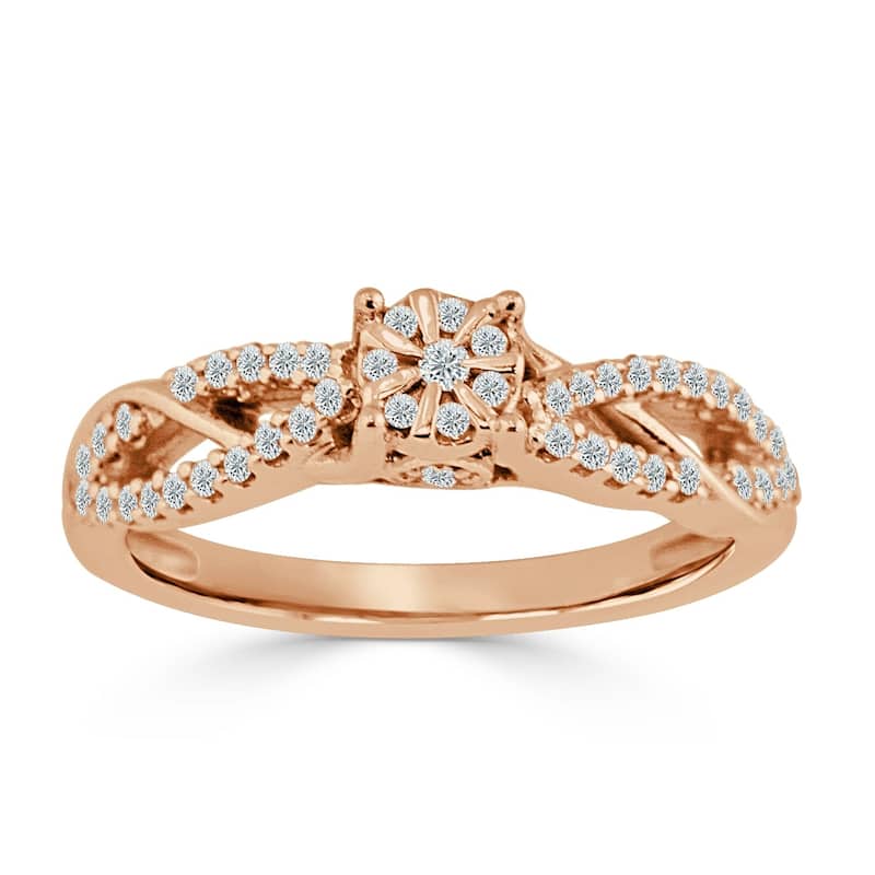 Auriya 1/2ctw Round Swirl Diamond Engagement Ring 14k Gold