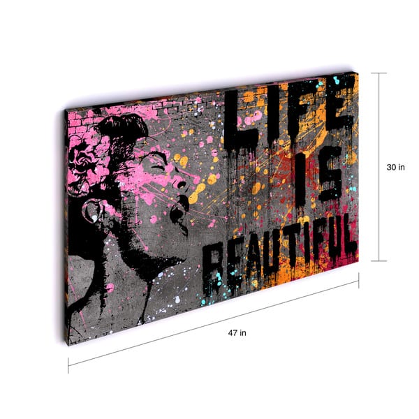Banksy Life Is Beautiful Canvas Wall Art 17765075 Banksy Life Is Beautiful Canvas