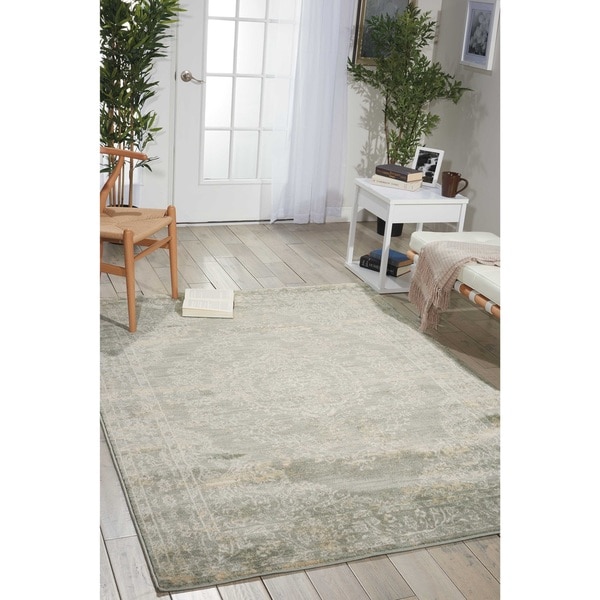 Porch & Den Greenpoint Lorimer Grey Distressed Oriental Area Rug - 7'10 x 10'