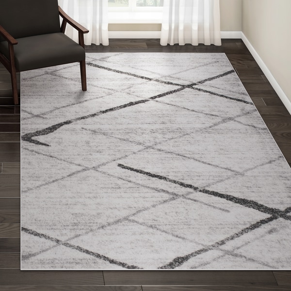 Porch & Den Williamsburg Iris Trellis Stripes Area Rug