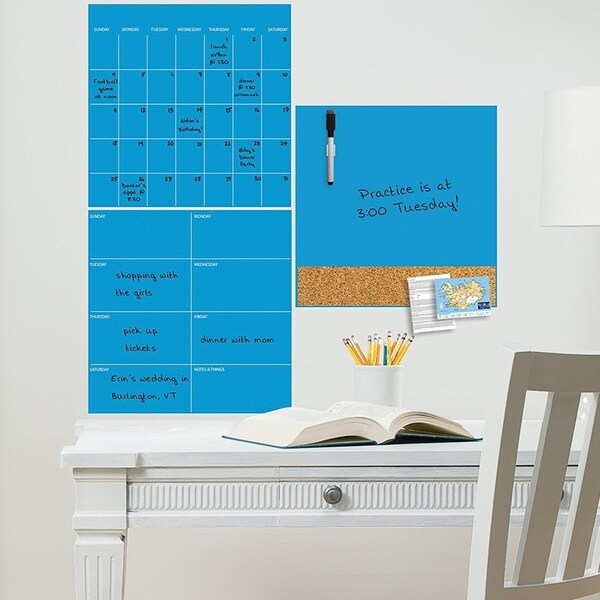 Wall Pops Calendar Neon Pacific Blue 3 Pc Combo Set Wall Vinyl