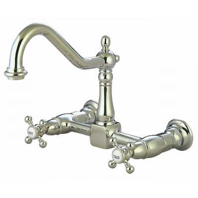 Kingston Brass Wall Mount Brushed Nickel Kitchen Faucet