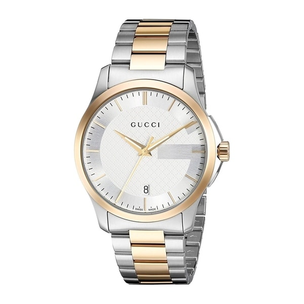gucci timeless two tone watch