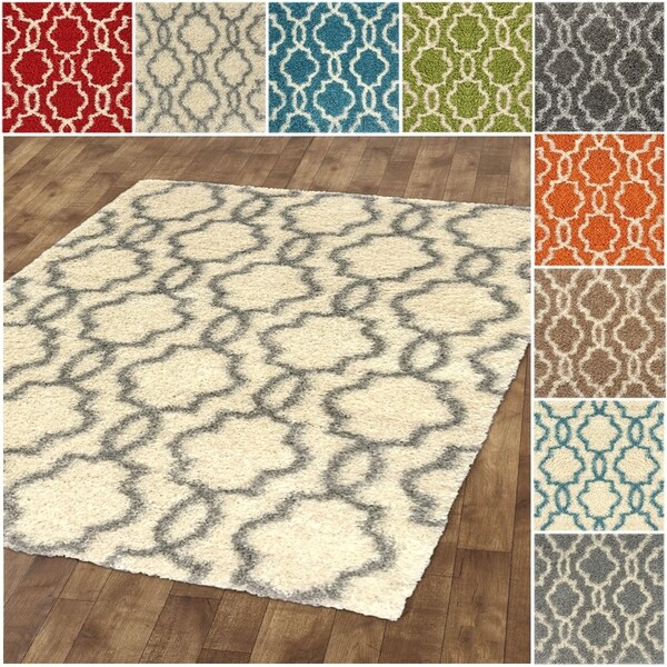 Shop Kapaqua Moroccan Trellis Shag Area Rug (6'7 x 9'3) Free Shipping