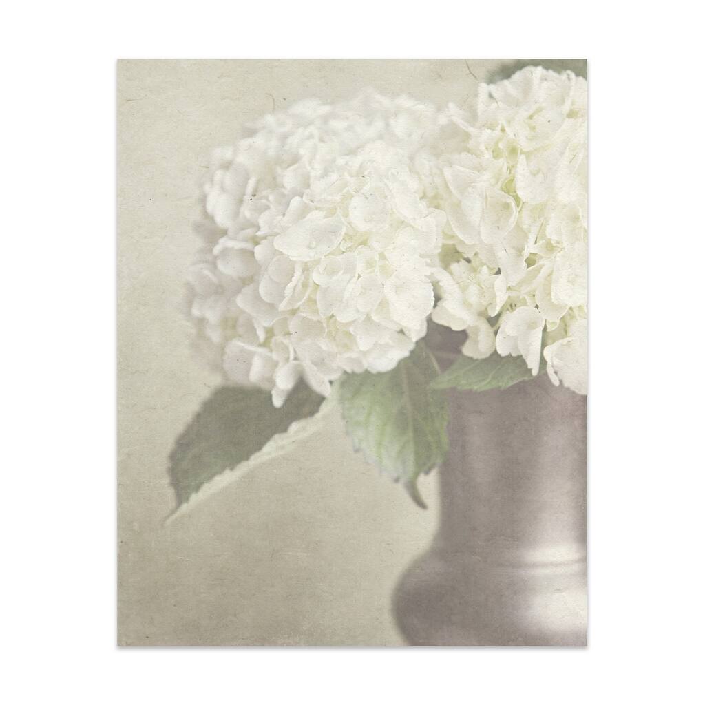 White Hydrangea Handmade Paper Print