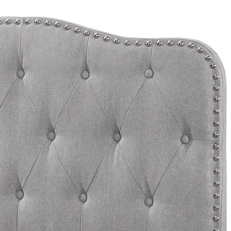 Best Quality Furniture Upholstered Queen/Full or Twin Button Tufted Headboard