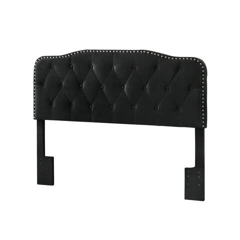 Best Quality Furniture Upholstered Queen/Full or Twin Button Tufted Headboard