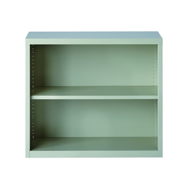 Hirsh 30" H 2-Shelf Metal Bookcase, Light Gray