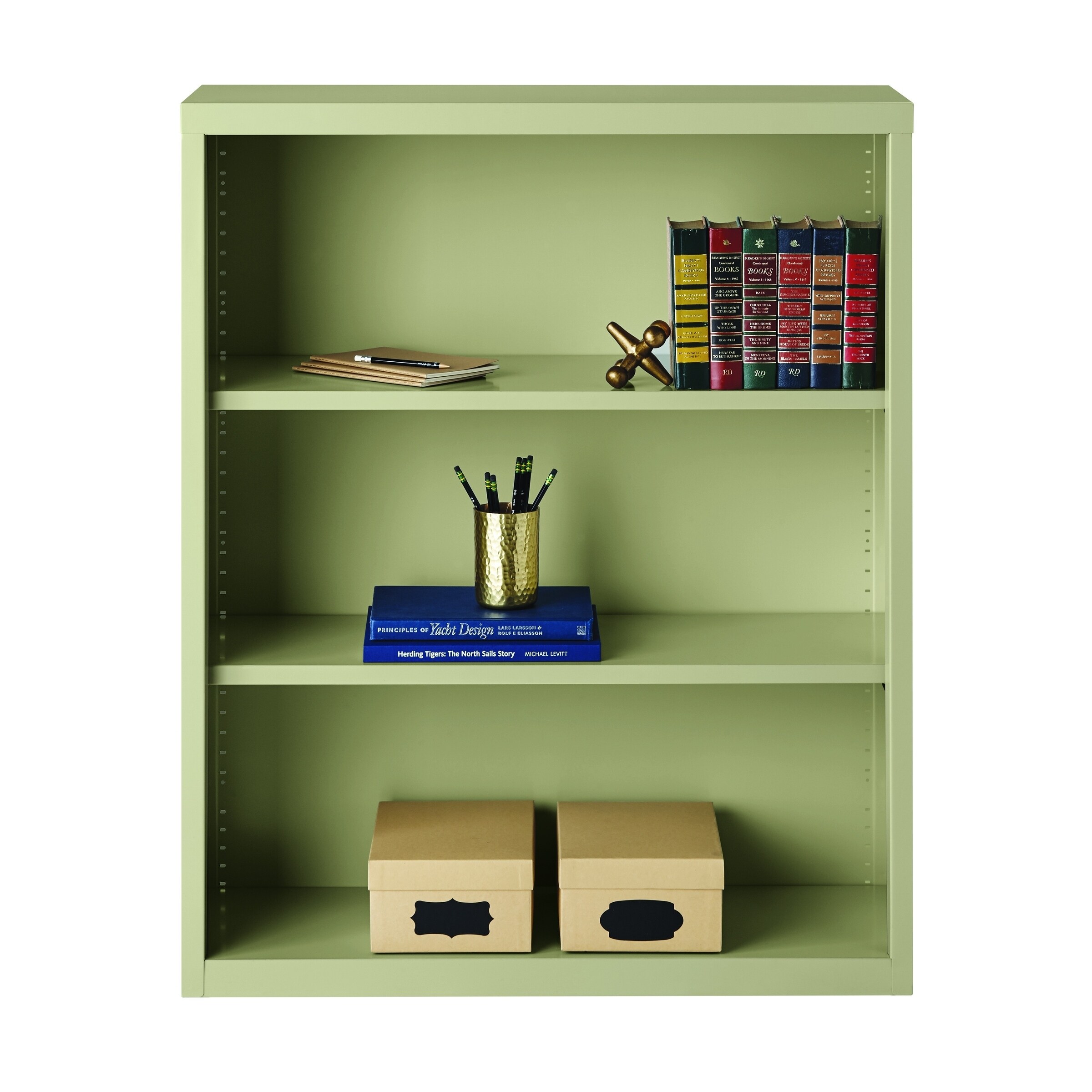 Shop Black Friday Deals On Hirsh 42 H 3 Shelf Metal Bookcase Putty Overstock 17767933