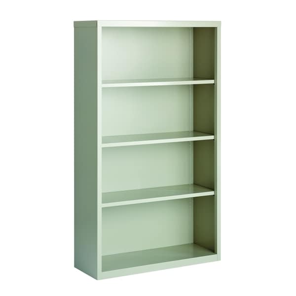 Hirsh 60" H 4-Shelf Metal Bookcase, Light Gray
