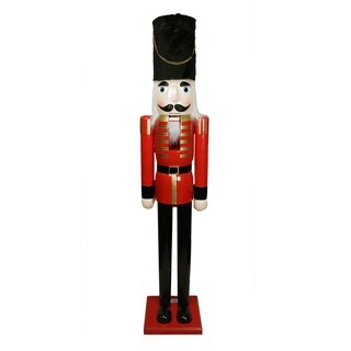 6' Giant Commercial Size Red and Black Wooden Christmas Nutcracker ...