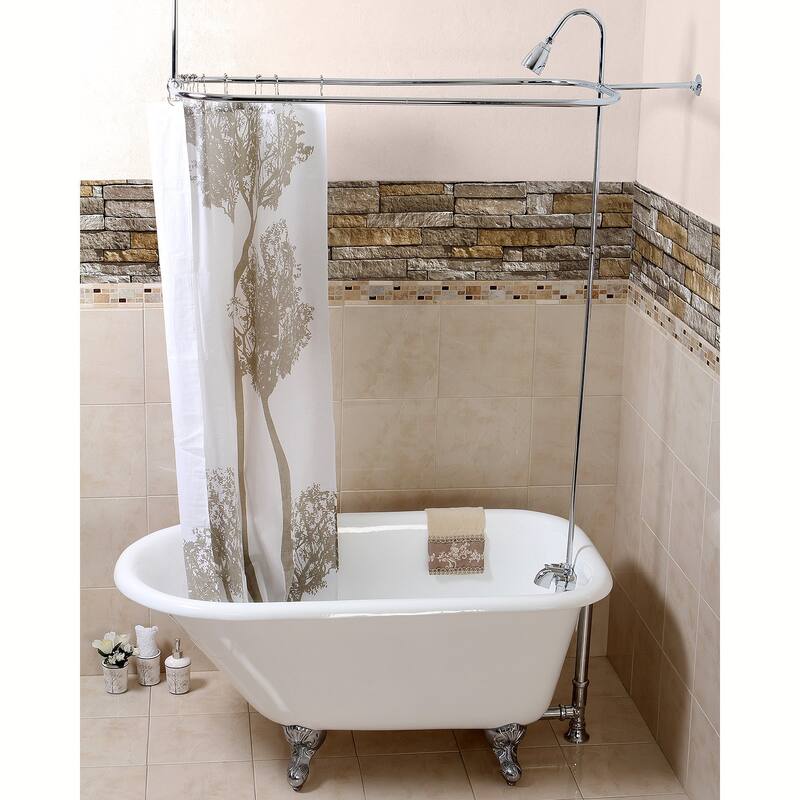 Kingston Brass Rectangular Chrome Shower Rod