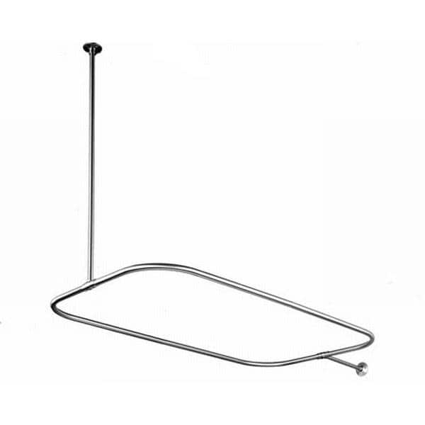 Kingston Brass Rectangular Chrome Shower Rod