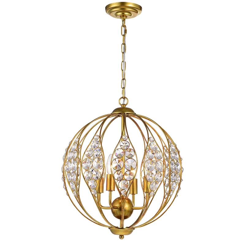 Warehouse of Tiffany Codina Antique Gold Leaf 13-inch 4-light Pendant