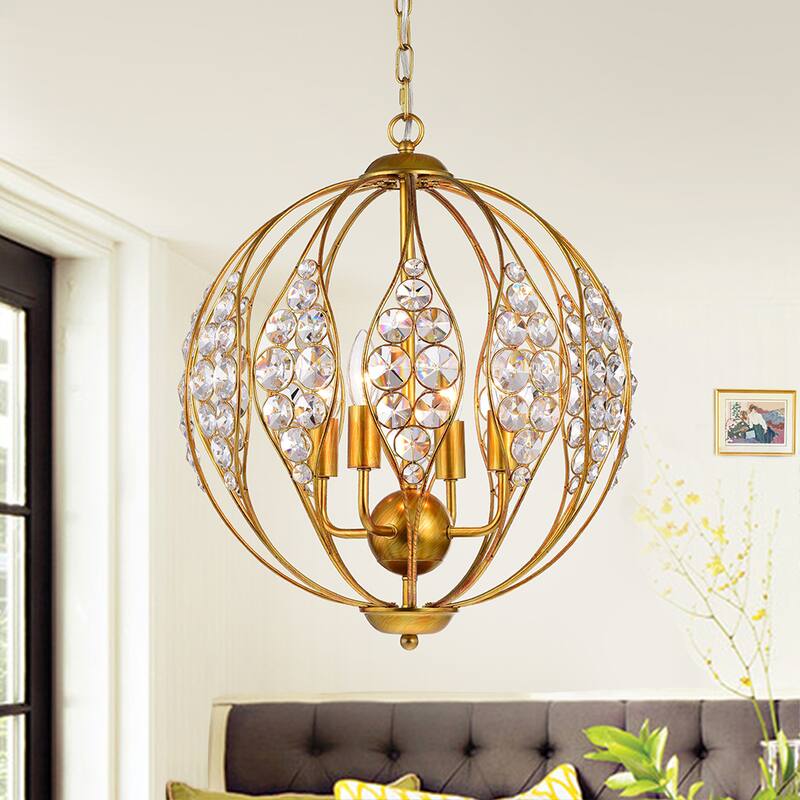 Warehouse of Tiffany Codina Antique Gold Leaf 13-inch 4-light Pendant