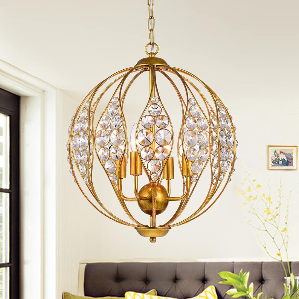 Warehouse of Tiffany Codina Antique Gold Leaf 13-inch 4-light Pendant