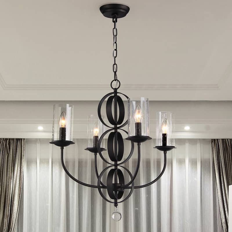 Warehouse of Tiffany Paxe Black Rust 22-inch 4-light Pendant
