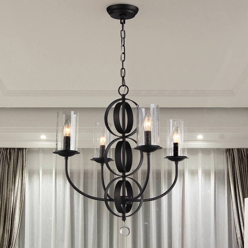 Warehouse of Tiffany Paxe Black Rust 22-inch 4-light Pendant