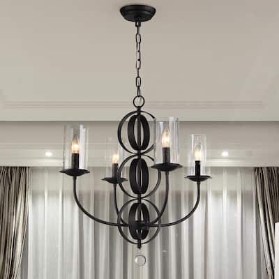 Warehouse of Tiffany Paxe Black Rust 22-inch 4-light Pendant