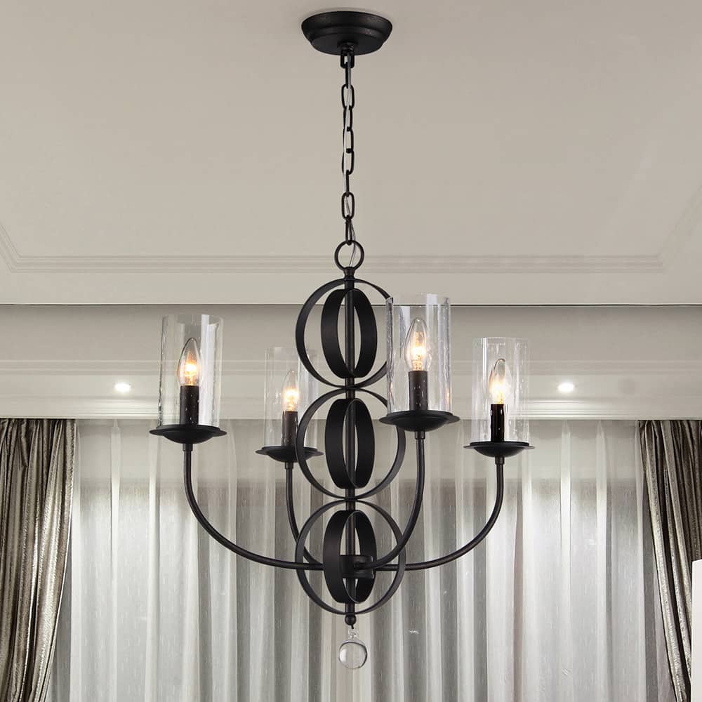 Warehouse of Tiffany Paxe Black Rust 22-inch 4-light Pendant