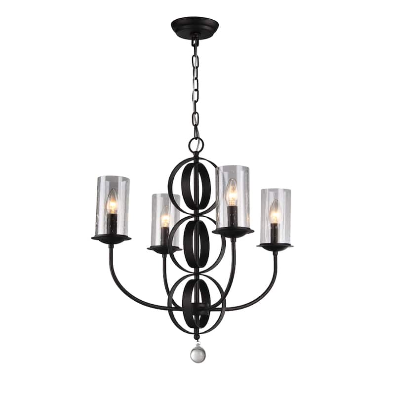 Warehouse of Tiffany Paxe Black Rust 22-inch 4-light Pendant