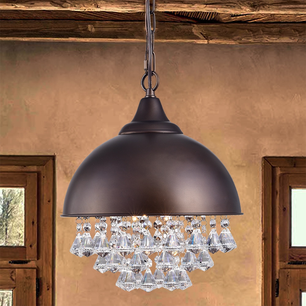 Warehouse of Tiffany Mediana Antique-bronze 12-inch 1-light Dome Pendant