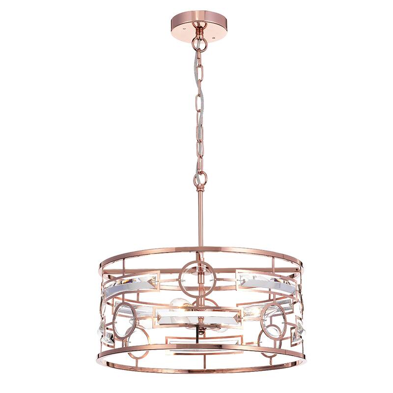 Warehouse of Tiffany Uliana 3-light 13-inch Rose Gold Drum Pendant