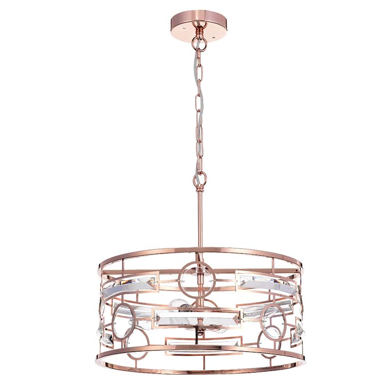 Warehouse of Tiffany Uliana 3-light 13-inch Rose Gold Drum Pendant