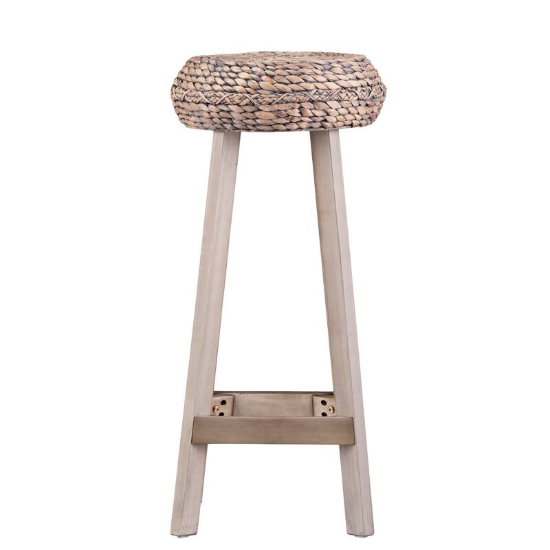 SEI Furniture Belize Weathered Grey Wicker Barstool (Set of 2)