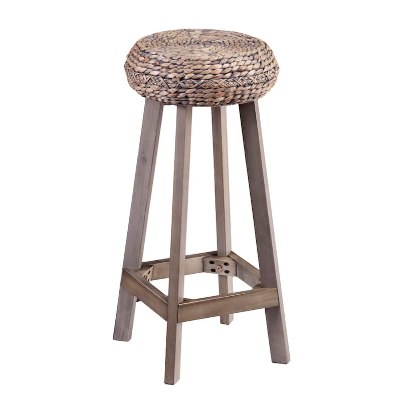 SEI Furniture Belize Weathered Grey Wicker Barstool (Set of 2)